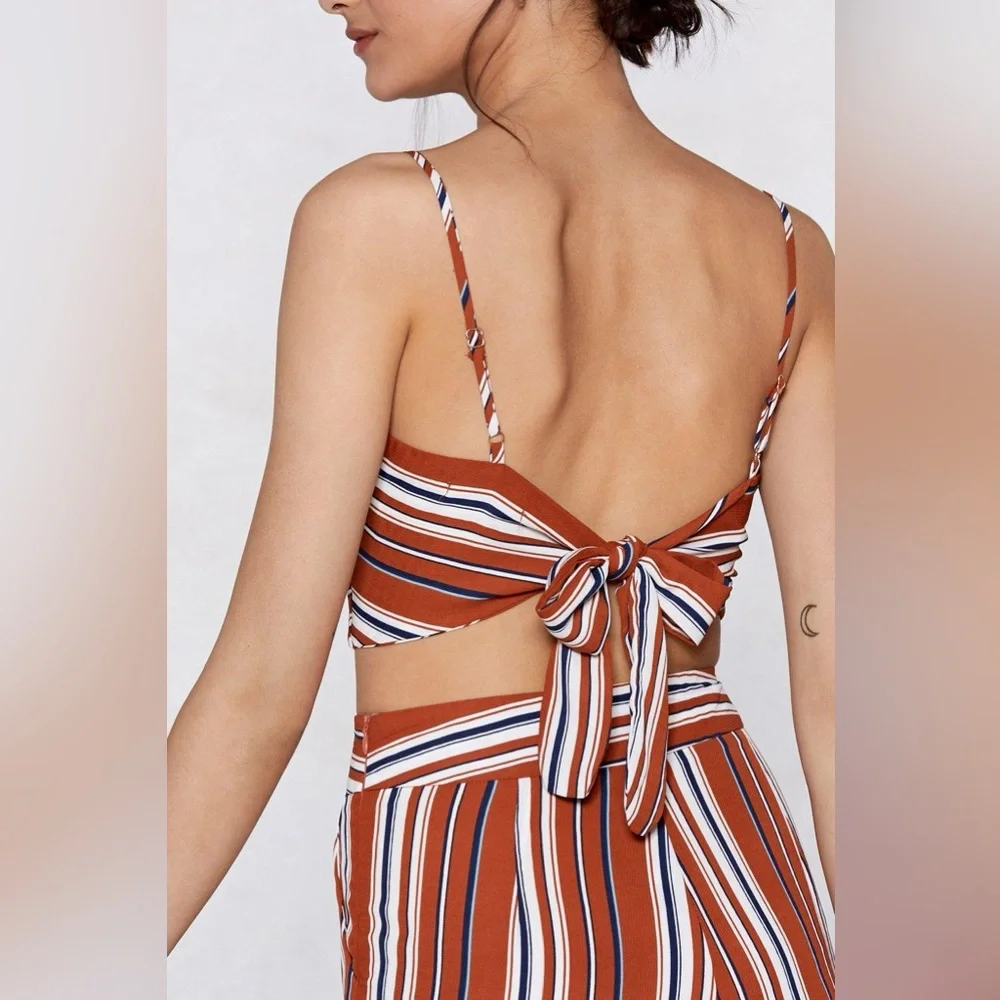 Nasty Gal It's Your Line Crop Top And Culotte Pants Set - Picture 2 of 6